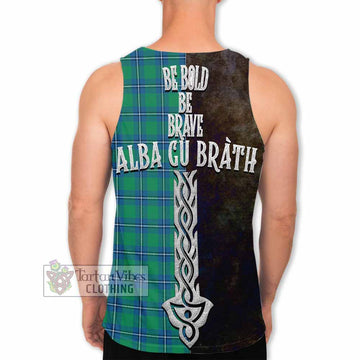 Irvine Tartan Family Crest Men's Tank Top Alba Gu Brath Be Brave Lion Ancient Style