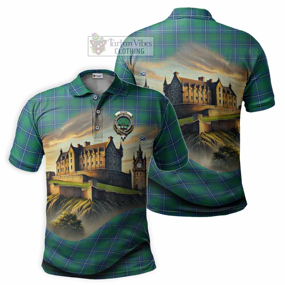 Tartan Vibes Clothing Irvine Tartan Family Crest Polo Shirt with Scottish Ancient Castle Stype