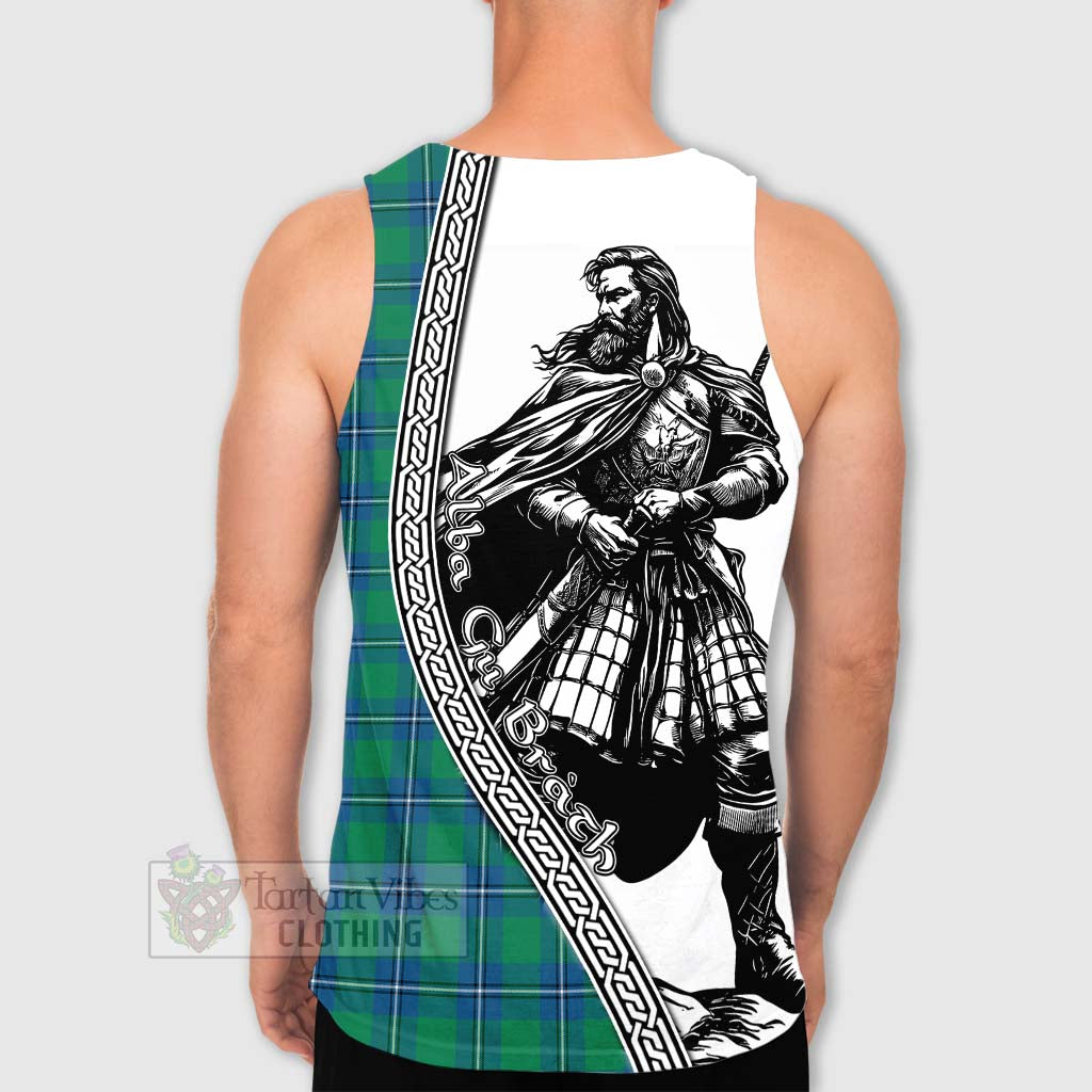 Tartan Vibes Clothing Irvine Tartan Clan Crest Men's Tank Top with Highlander Warrior Celtic Style
