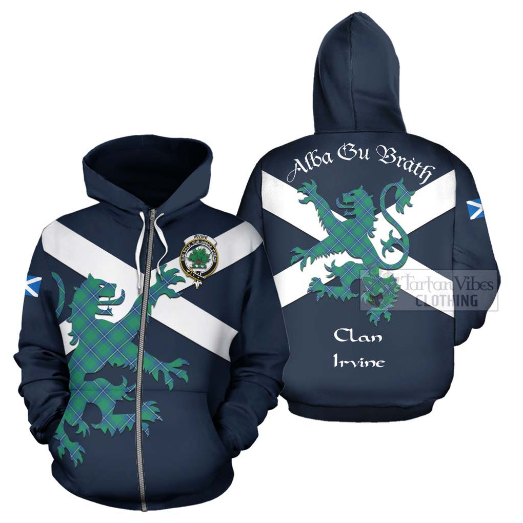 Tartan Vibes Clothing Irvine Tartan Lion Rampant Hoodie – Proudly Display Your Heritage with Alba Gu Brath and Clan Name