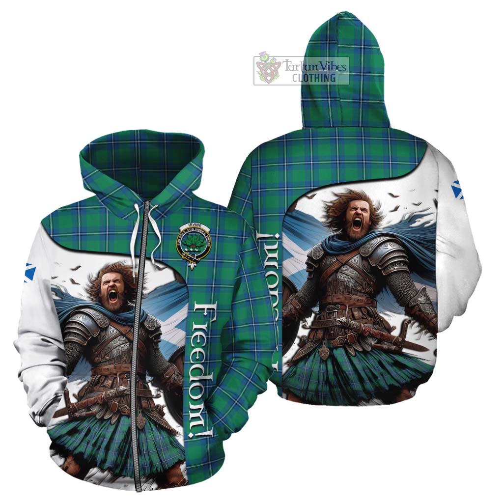 Tartan Vibes Clothing Irvine Crest Tartan Cotton Hoodie Inspired by the Freedom of Scottish Warrior