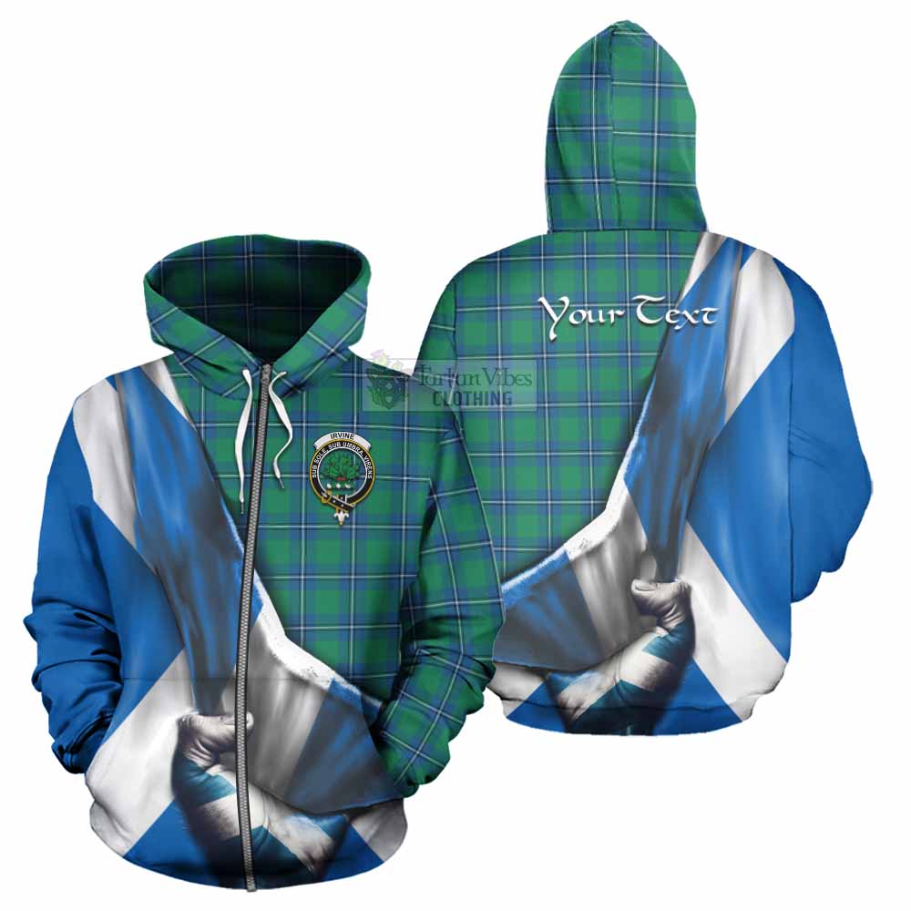 Tartan Vibes Clothing Irvine Tartan Hoodie with Family Crest Scotland Patriotic Style