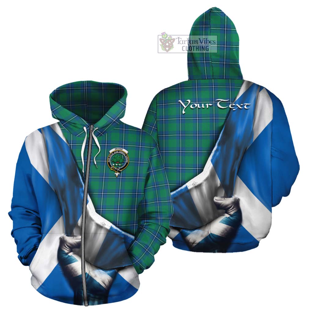 Tartan Vibes Clothing Irvine Tartan Cotton Hoodie with Family Crest Scotland Patriotic Style