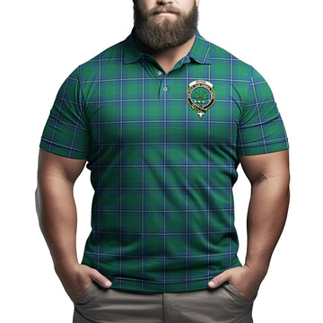 Irvine Tartan Men's Polo Shirt with Family Crest