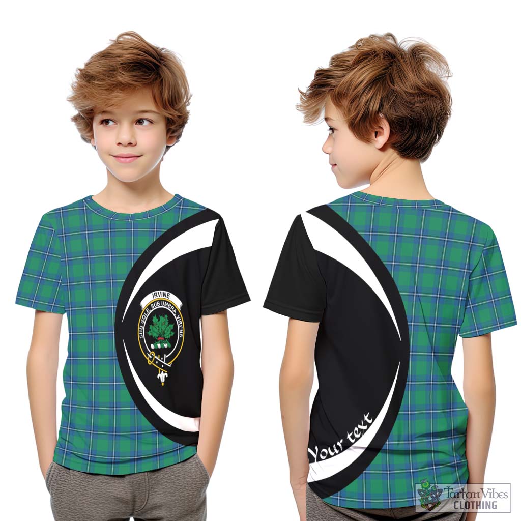 Irvine Tartan Kid T-Shirt with Family Crest Circle Style Youth XL Size14 - Tartan Vibes Clothing