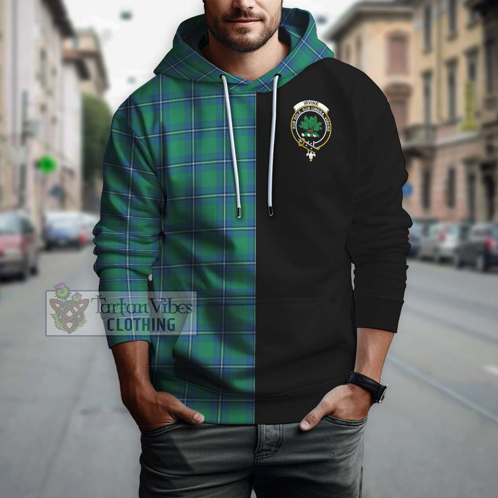 Irvine Tartan Hoodie with Family Crest and Half Of Me Style Zip Hoodie - Tartanvibesclothing Shop