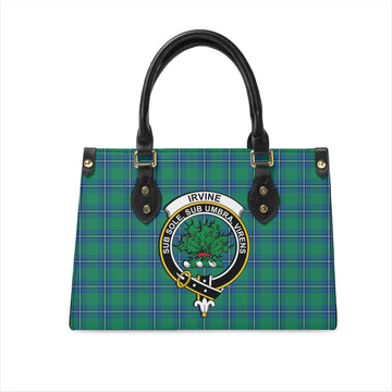 Irvine Ancient Tartan Leather Bag with Family Crest