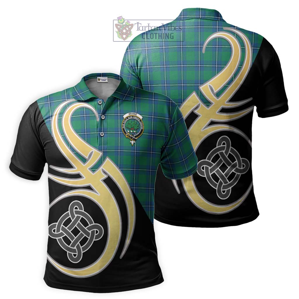 Irvine Tartan Polo Shirt with Family Crest and Celtic Symbol Style Kid - Tartan Vibes Clothing