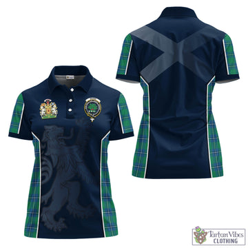 Irvine Ancient Tartan Women's Polo Shirt with Family Crest and Lion Rampant Vibes Sport Style