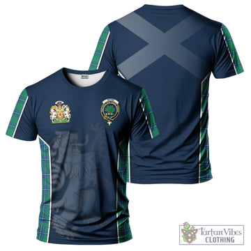 Irvine Tartan T-Shirt with Family Crest and Lion Rampant Vibes Sport Style