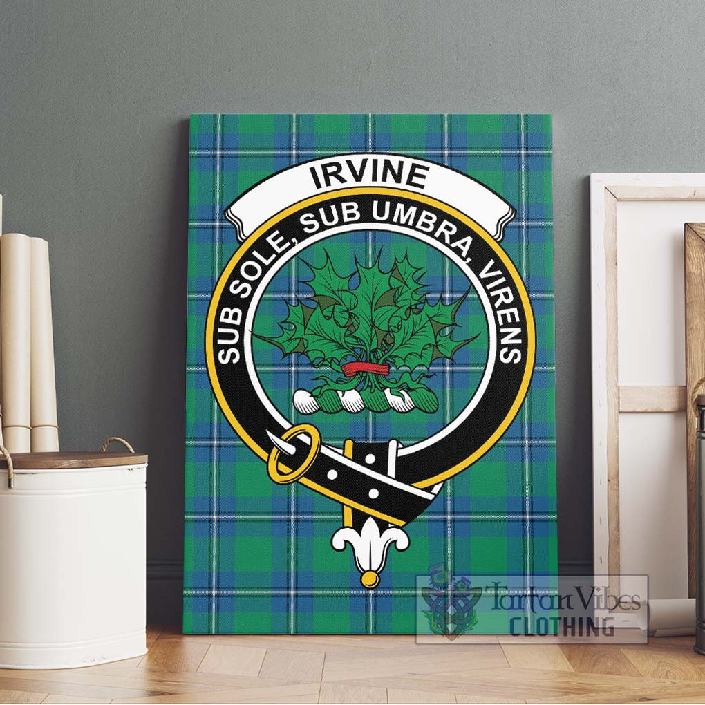Irvine Tartan Canvas Print Wall Art with Family Crest Without Frame - Tartan Vibes Clothing