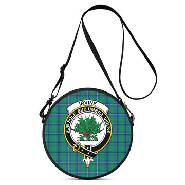 Irvine Ancient Tartan Round Satchel Bags with Family Crest