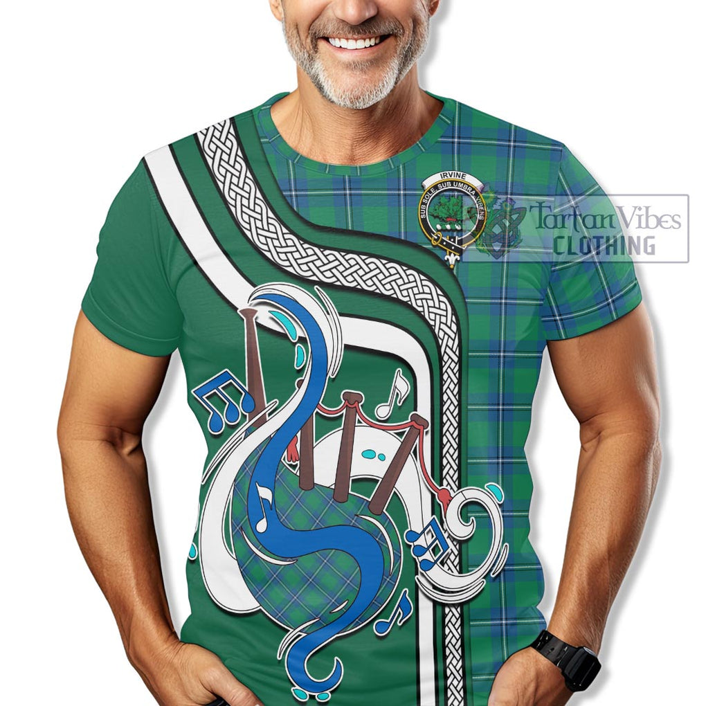 Irvine Tartan T-Shirt with Epic Bagpipe Style Kid's Shirt - Tartanvibesclothing Shop