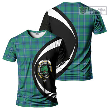 Irvine Tartan T-Shirt with Family Crest Circle Style