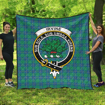 Irvine Tartan Quilt with Family Crest