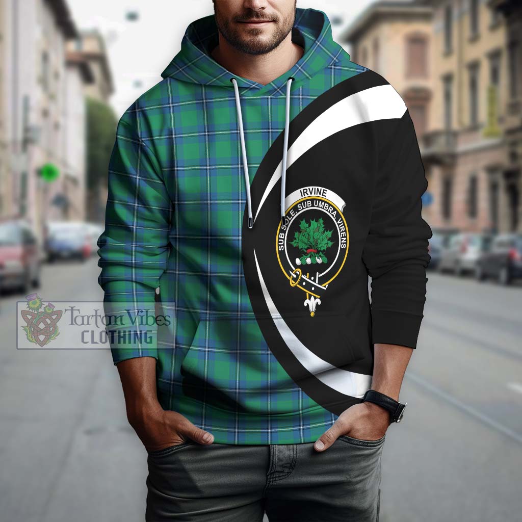 Tartan Vibes Clothing Irvine Ancient Tartan Hoodie with Family Crest Circle Style