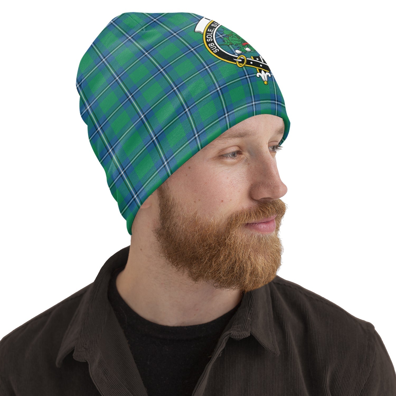 Irvine Tartan Beanies Hat with Family Crest Adult 10.8 × 11 inches - Tartan Vibes Clothing