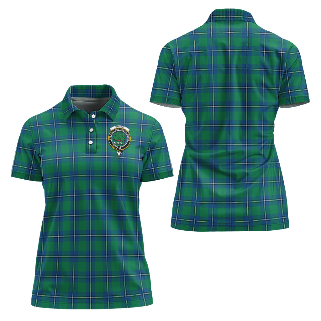 Irvine Tartan Polo Shirt with Family Crest For Women Women - Tartan Vibes Clothing