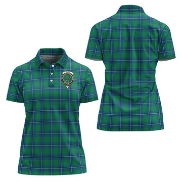 Irvine Tartan Polo Shirt with Family Crest For Women Women - Tartan Vibes Clothing