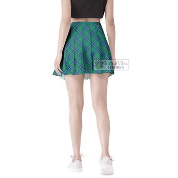 Irvine Tartan Women's Plated Mini Skirt Cross Style