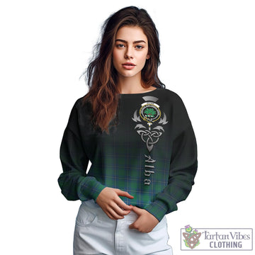 Irvine Ancient Tartan Sweatshirt Featuring Alba Gu Brath Family Crest Celtic Inspired