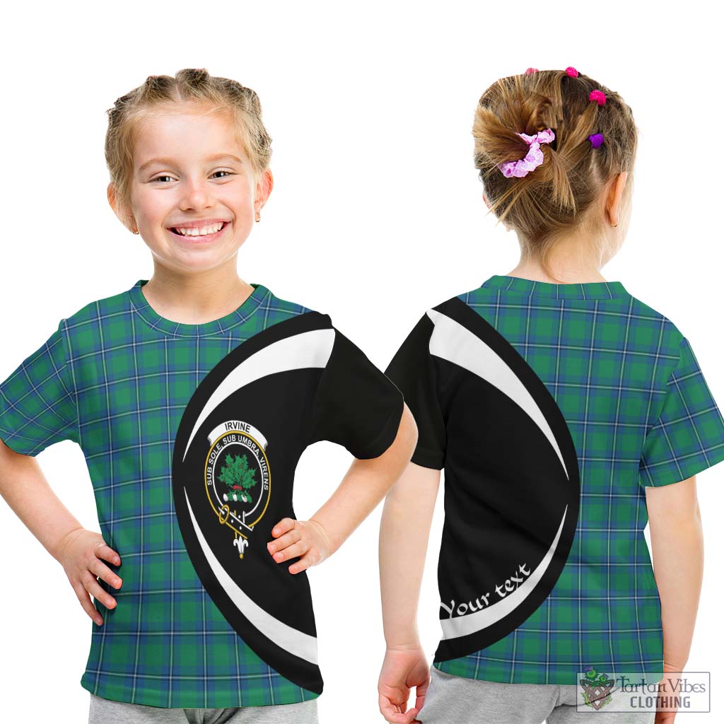 Irvine Tartan Kid T-Shirt with Family Crest Circle Style - Tartan Vibes Clothing