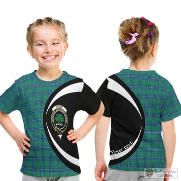 Irvine Tartan Kid T-Shirt with Family Crest Circle Style - Tartan Vibes Clothing