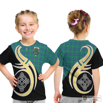 Irvine Tartan Kid T-Shirt with Family Crest and Celtic Symbol Style - Tartan Vibes Clothing