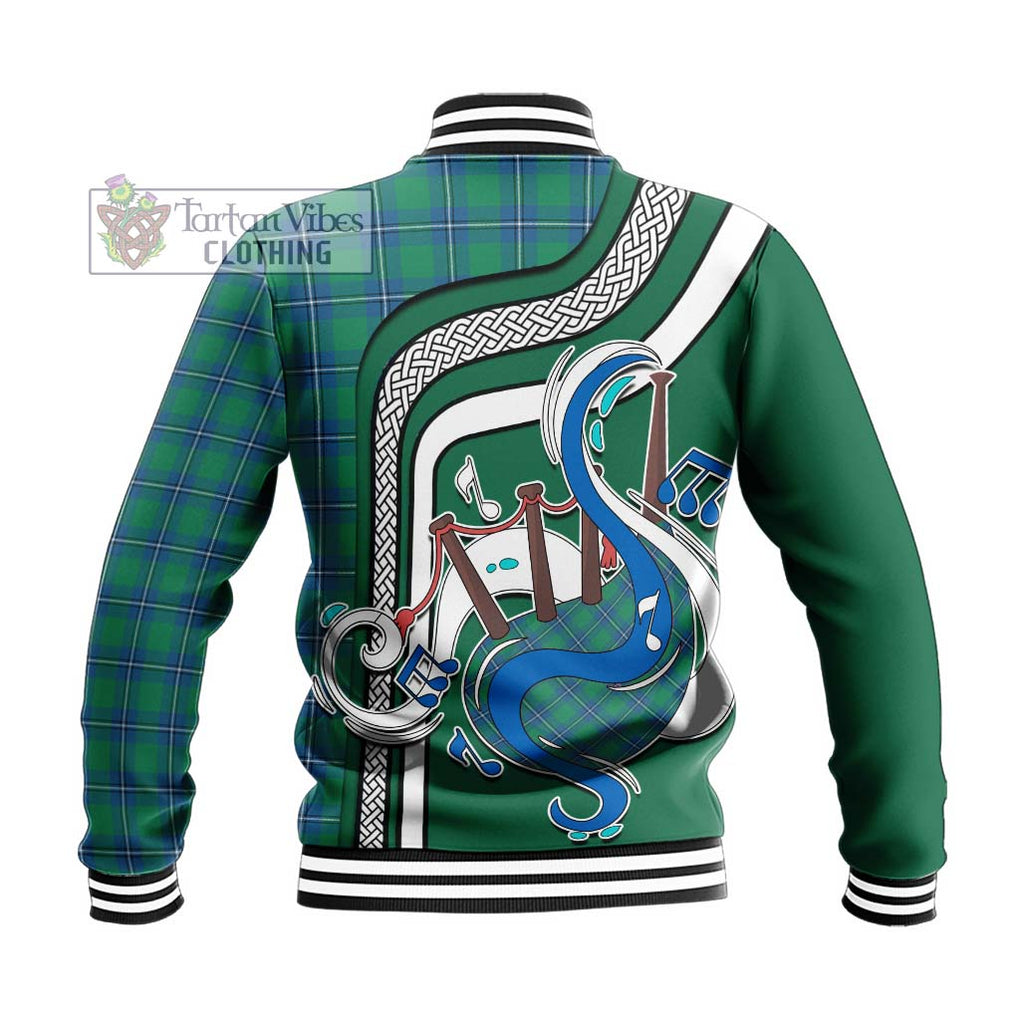 Tartan Vibes Clothing Irvine Ancient Tartan Baseball Jacket with Epic Bagpipe Style