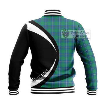Irvine Tartan Baseball Jacket with Family Crest Circle Style