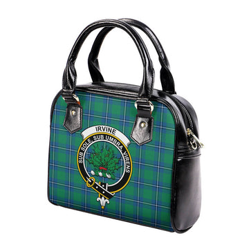 Irvine Ancient Tartan Shoulder Handbags with Family Crest