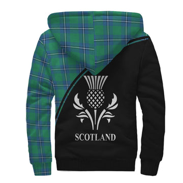 Irvine Tartan Sherpa Hoodie with Family Crest Curve Style