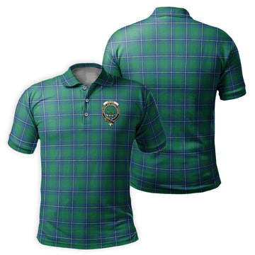 Irvine Tartan Men's Polo Shirt with Family Crest