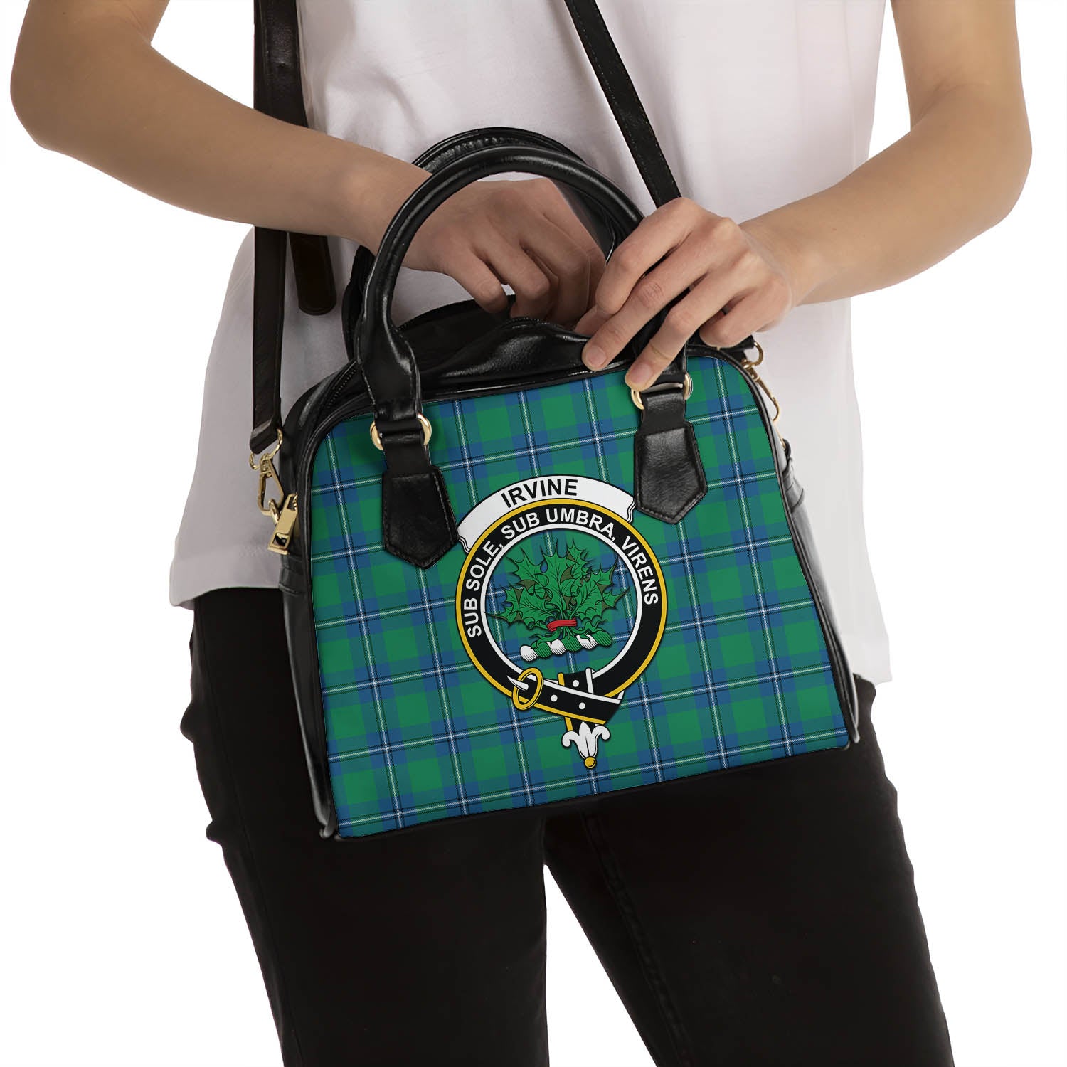 Irvine Ancient Tartan Shoulder Handbags with Family Crest - Tartanvibesclothing