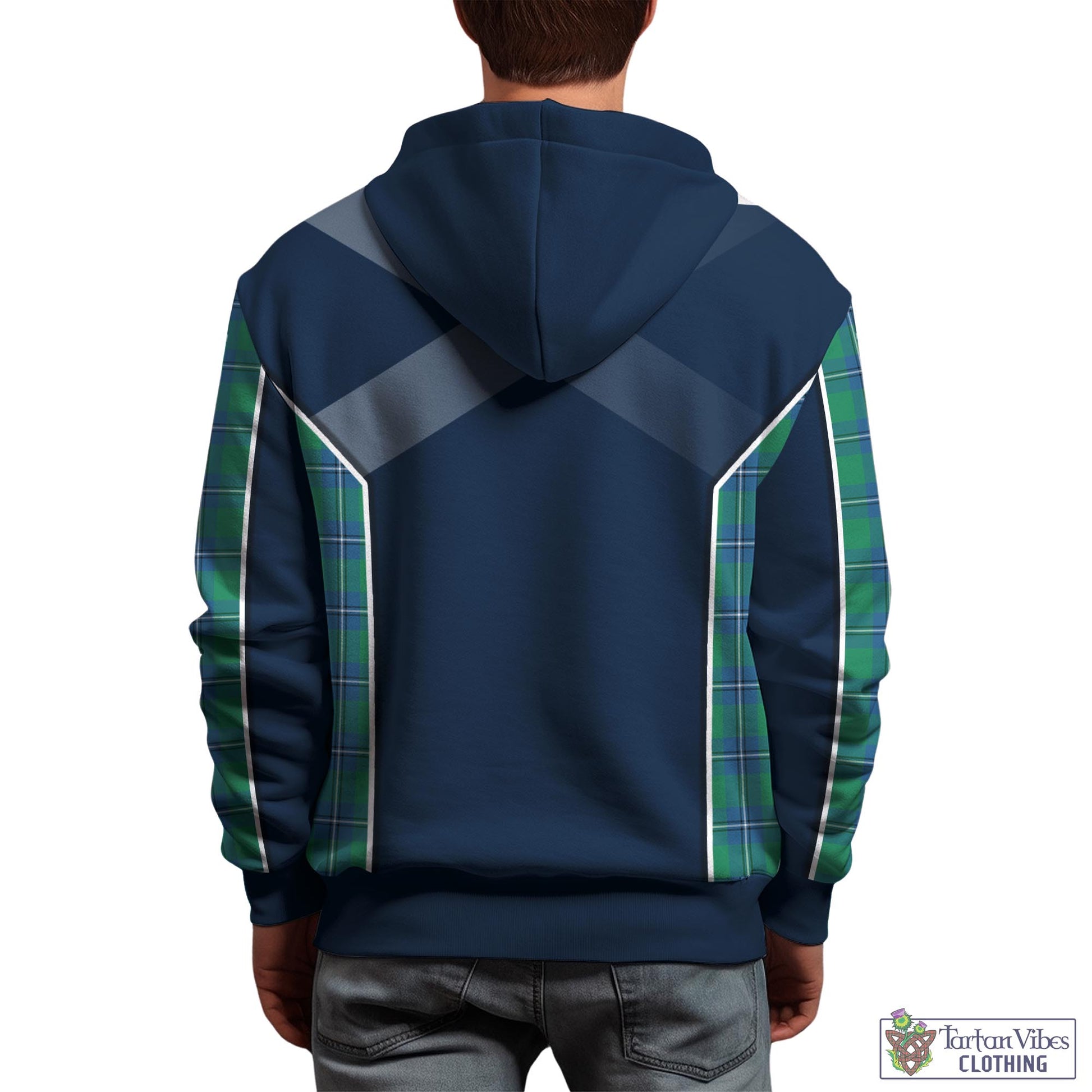Tartan Vibes Clothing Irvine Ancient Tartan Hoodie with Family Crest and Lion Rampant Vibes Sport Style