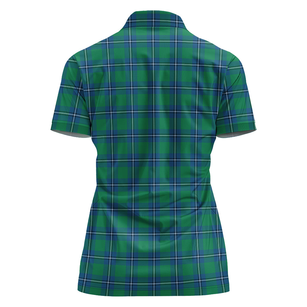 Irvine Tartan Polo Shirt with Family Crest For Women - Tartan Vibes Clothing