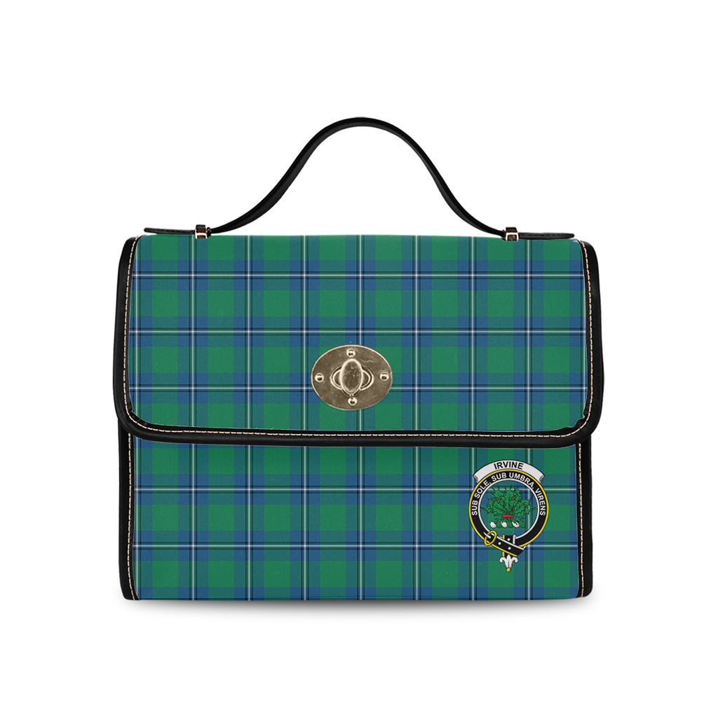 irvine-ancient-tartan-leather-strap-waterproof-canvas-bag-with-family-crest
