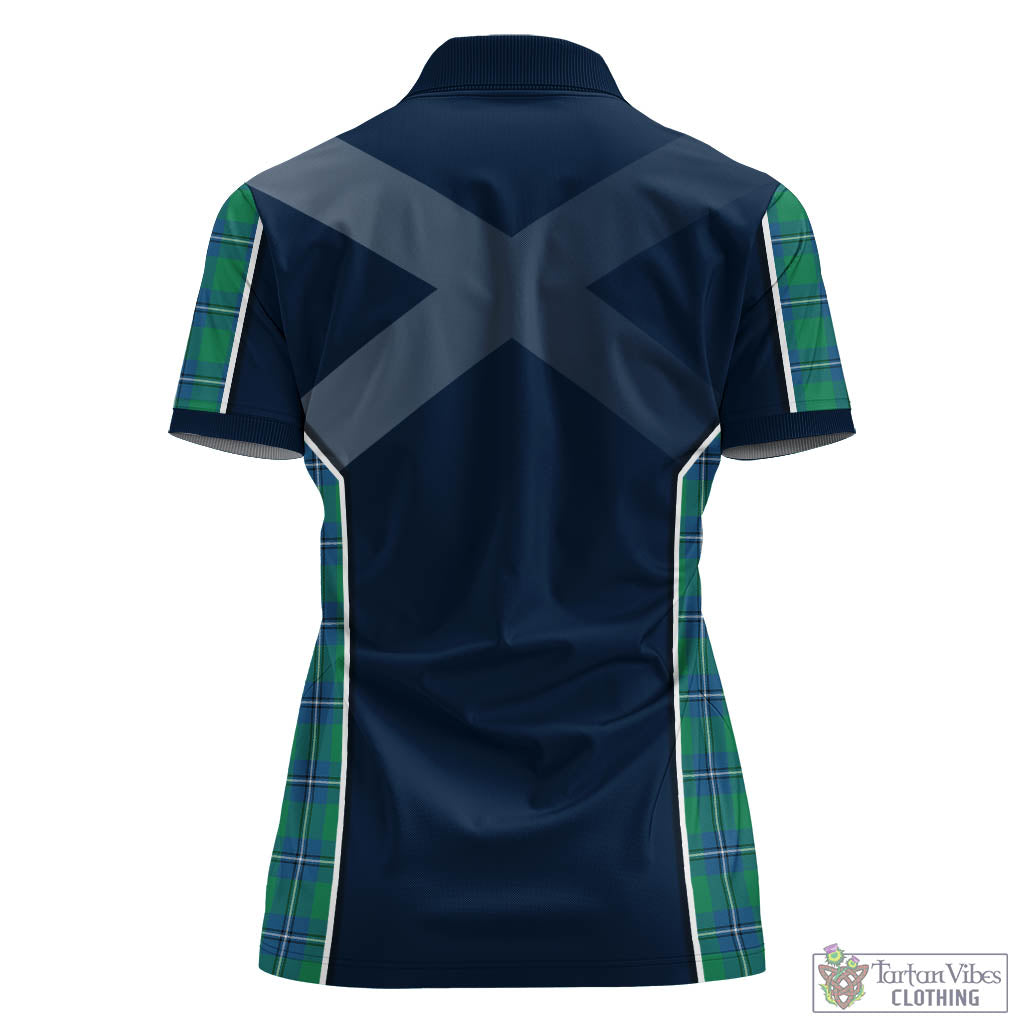 Tartan Vibes Clothing Irvine Ancient Tartan Women's Polo Shirt with Family Crest and Lion Rampant Vibes Sport Style