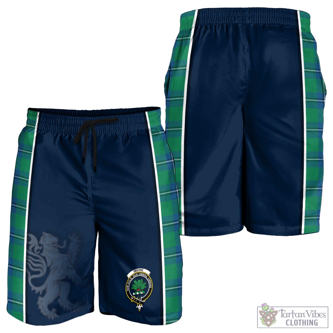 Tartan Vibes Clothing Irvine Ancient Tartan Men's Shorts with Family Crest and Lion Rampant Vibes Sport Style