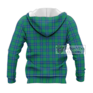 Irvine Tartan Knitted Hoodie with Family Crest DNA In Me Style