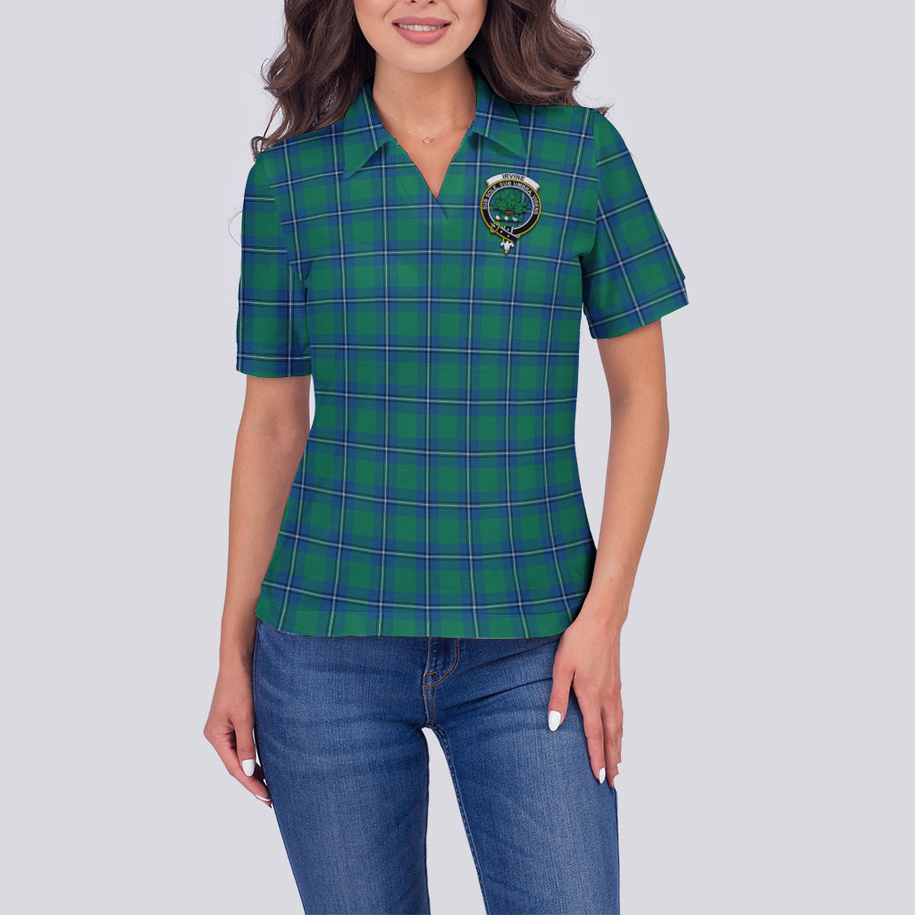 irvine-ancient-tartan-polo-shirt-with-family-crest-for-women