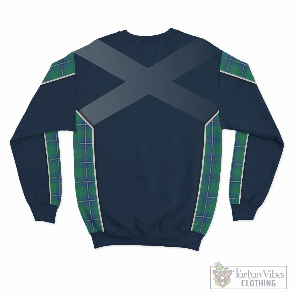 Tartan Vibes Clothing Irvine Ancient Tartan Sweatshirt with Family Crest and Scottish Thistle Vibes Sport Style