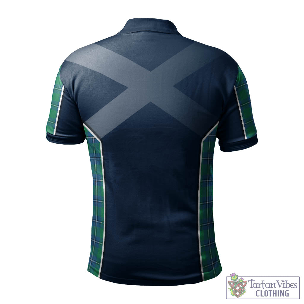 Tartan Vibes Clothing Irvine Ancient Tartan Men's Polo Shirt with Family Crest and Lion Rampant Vibes Sport Style
