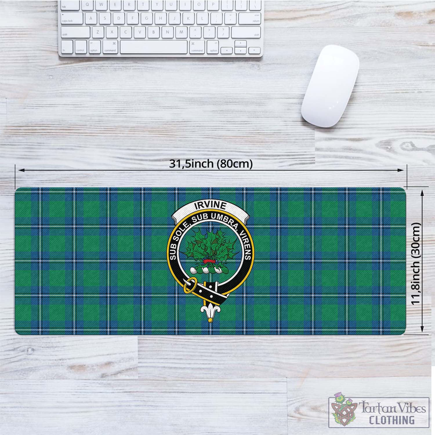 Tartan Vibes Clothing Irvine Ancient Tartan Mouse Pad with Family Crest