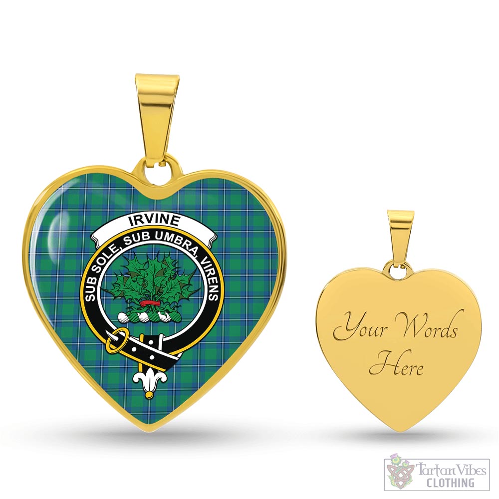Tartan Vibes Clothing Irvine Ancient Tartan Heart Necklace with Family Crest