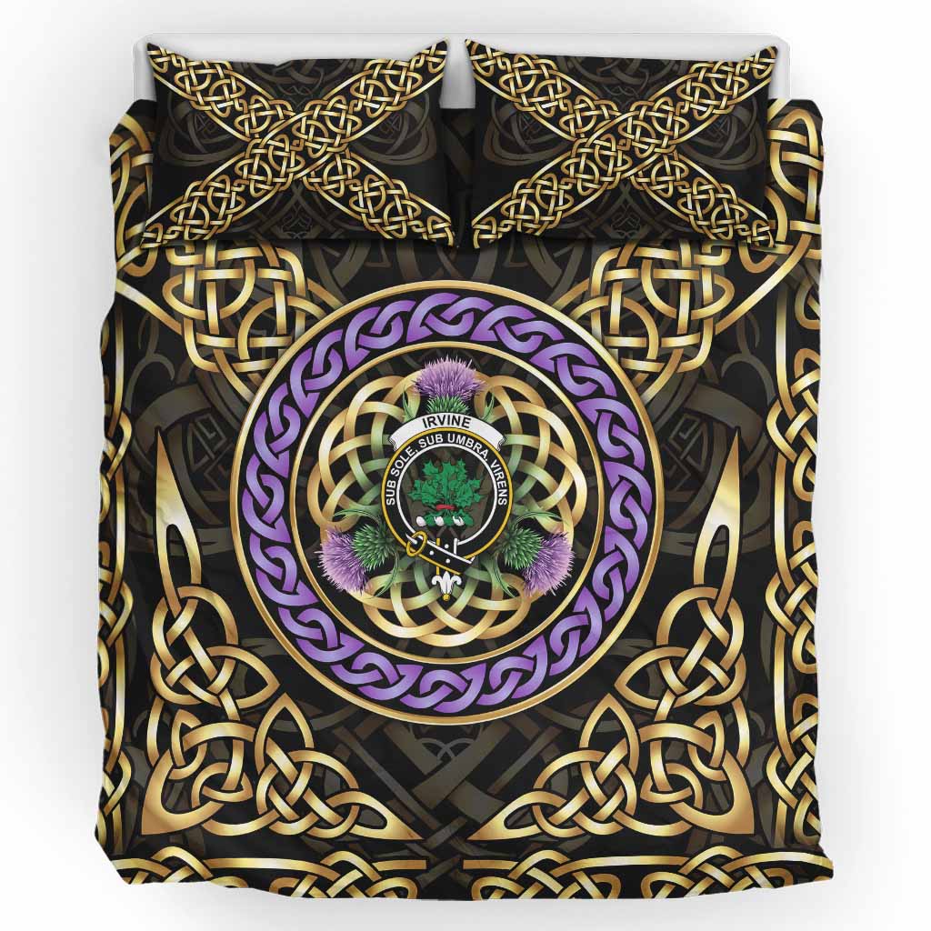 Irvine Clan Crest Bedding Set Celtic Scottish Thistle