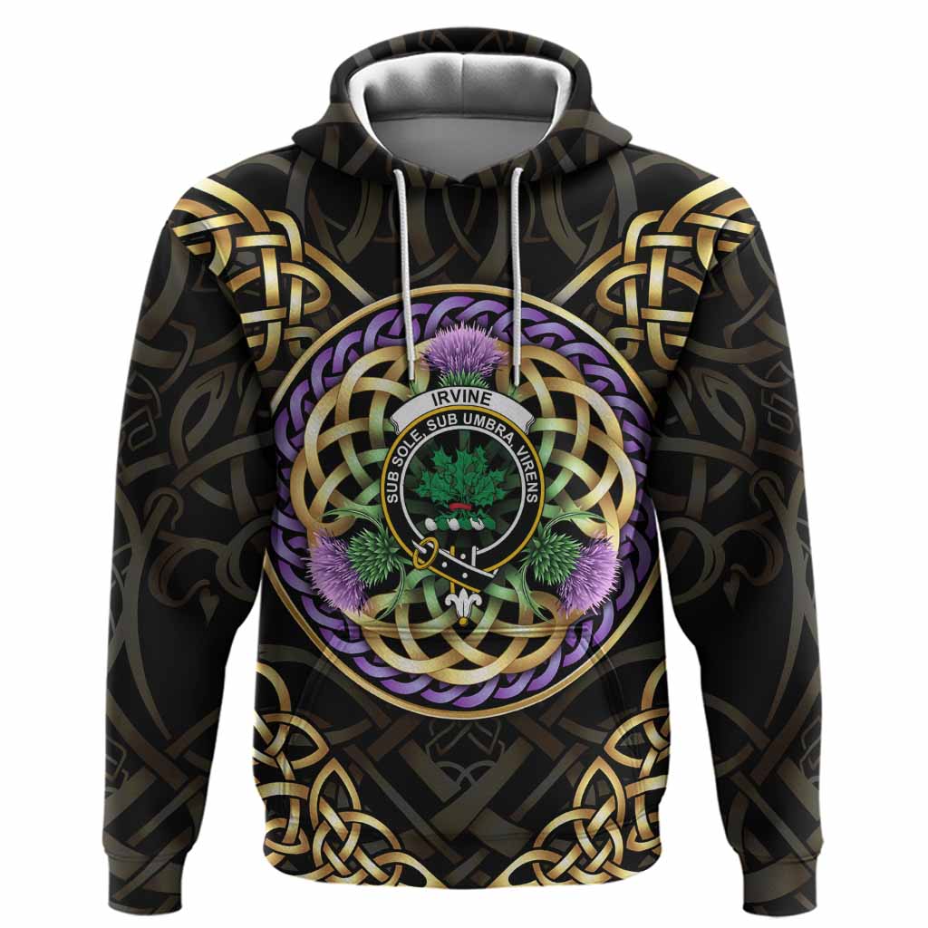 Irvine Clan Crest Hoodie Celtic Scottish Thistle