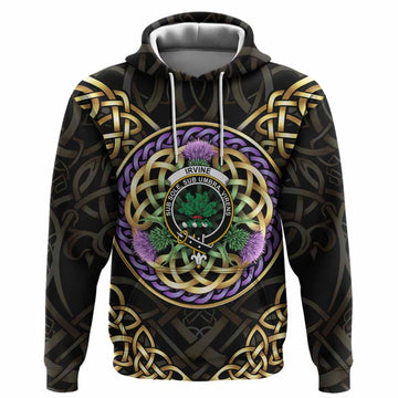 Irvine Clan Crest Hoodie Celtic Scottish Thistle