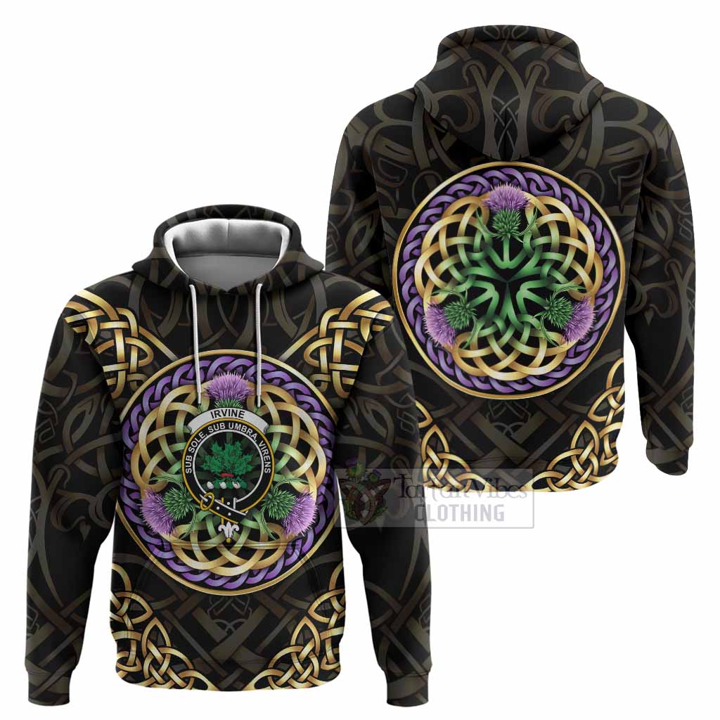 Irvine Clan Crest Hoodie Celtic Scottish Thistle