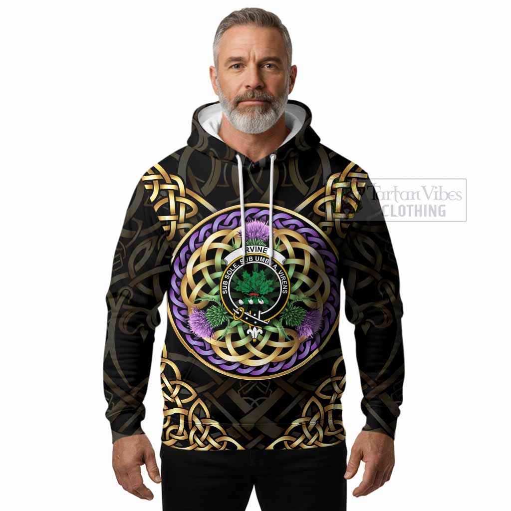 Irvine Clan Crest Hoodie Celtic Scottish Thistle